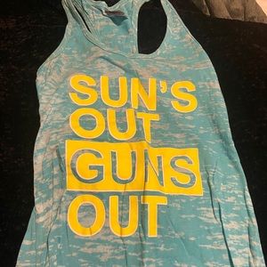 Suns out guns out racer back